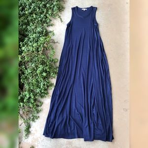 Elizabeth & James Blue Jersey Stretch Maxi Dress